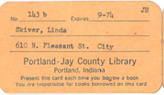 Old Portland-Jay County Library card
