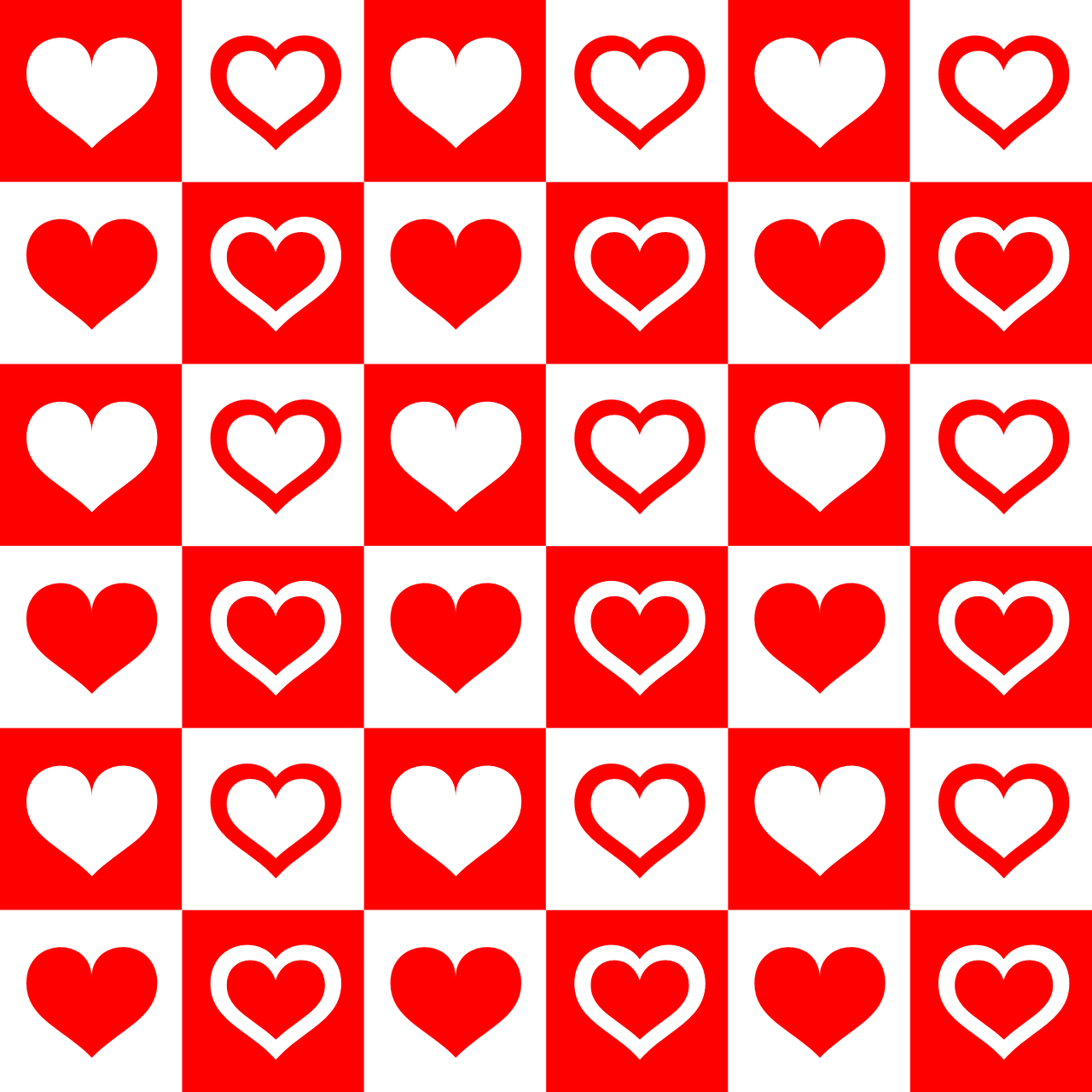 hearts in a checkerboard pattern