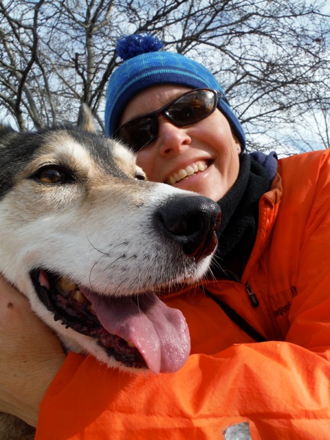 Karen Land and dog smiling