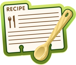 recipe card and spoon
