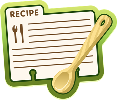 recipe card and spoon